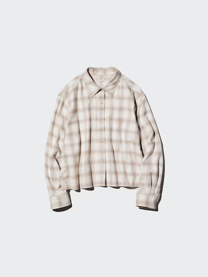 Flannel Boxy Shirt Long Sleeve