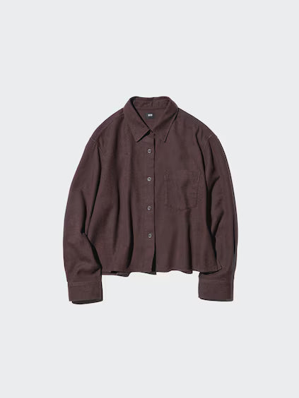 Flannel Boxy Shirt Long Sleeve
