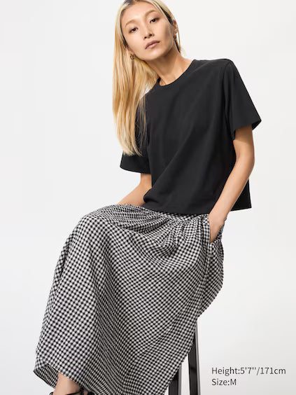 Washed Cotton Boxy T-Shirt | Short Sleeve