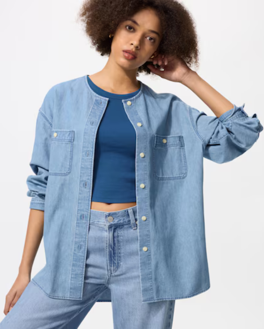 Denim Long Shirt Jacket