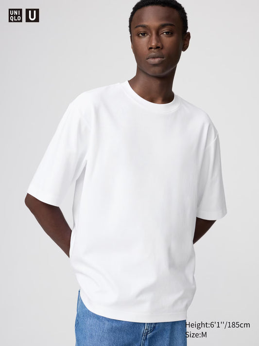 Uniqlo AIRism Cotton Oversized Crew Neck T-Shirt