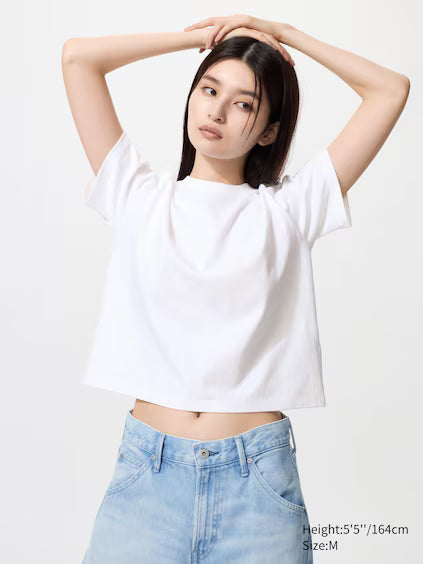 Washed Cotton Boxy T-Shirt | Short Sleeve
