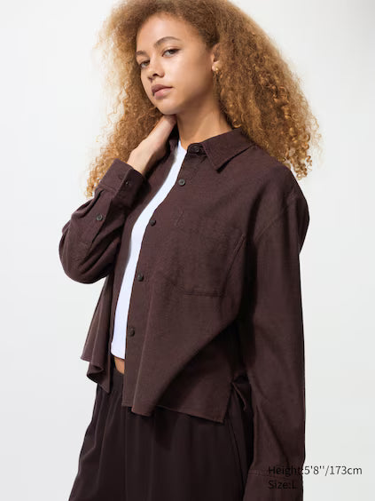 Flannel Boxy Shirt Long Sleeve