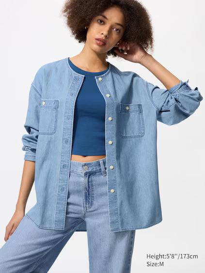 Denim Long Shirt Jacket